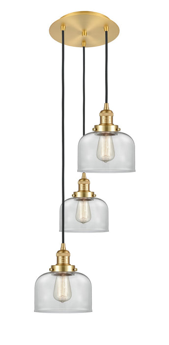 Innovations - 113F-3P-SG-G72 - Three Light Pendant - Franklin Restoration - Satin Gold