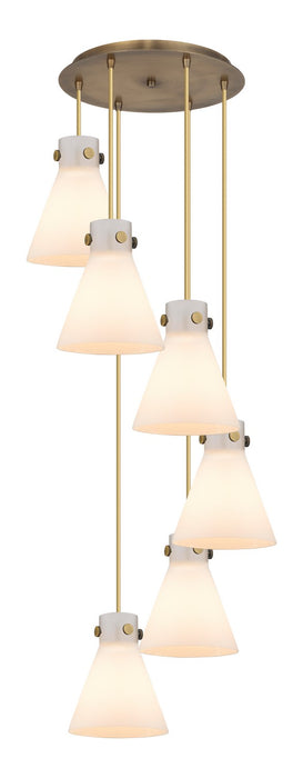 Innovations - 116-410-1PS-BB-G411-8WH - Five Light Pendant - Downtown Urban - Brushed Brass