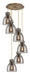 Innovations - 116-410-1PS-BB-G412-8SM - Five Light Pendant - Downtown Urban - Brushed Brass