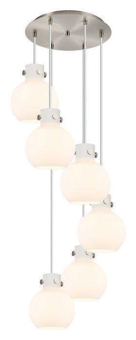 Innovations - 116-410-1PS-SN-G410-8WH - Four Light Pendant - Newton - Brushed Satin Nickel