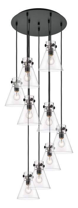 Innovations - 119-410-1PS-BK-G411-8CL - Nine Light Pendant - Downtown Urban - Matte Black