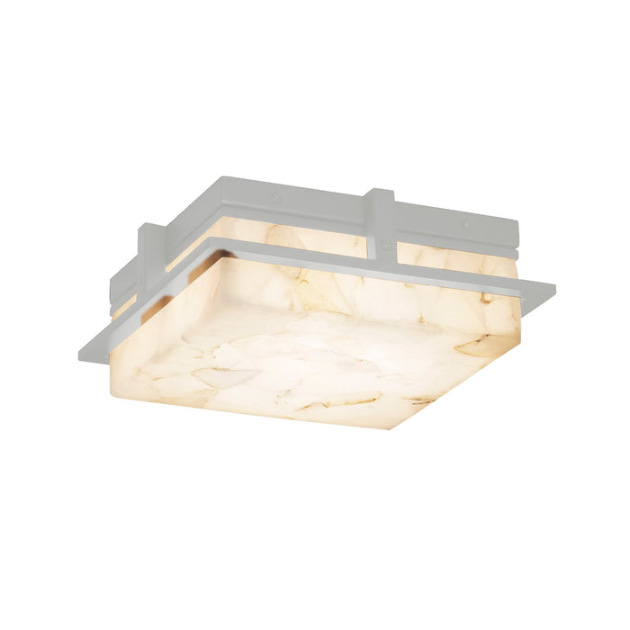 Justice Designs - ALR-7560W-NCKL - LED Outdoor Flush Mount - Alabaster Rocks - Brushed Nickel