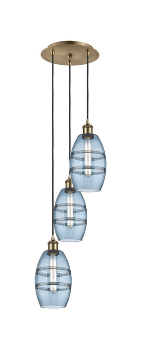 Innovations - 113B-3P-AB-G557-6BL - Three Light Pendant - Ballston - Antique Brass