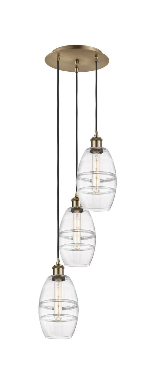 Innovations - 113B-3P-AB-G557-6CL - Three Light Pendant - Ballston - Antique Brass