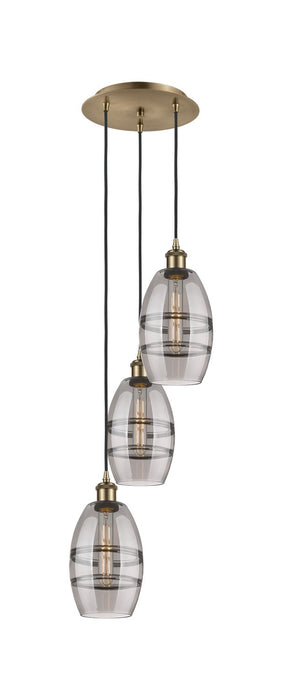 Innovations - 113B-3P-AB-G557-6SM - Three Light Pendant - Ballston - Antique Brass