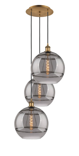Ballston Three Light Pendant Brushed Brass