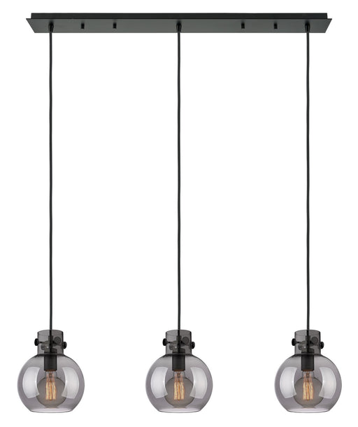 Innovations - 123-410-1PS-BK-G410-8SM - Six Light Linear Pendant - Newton - Matte Black