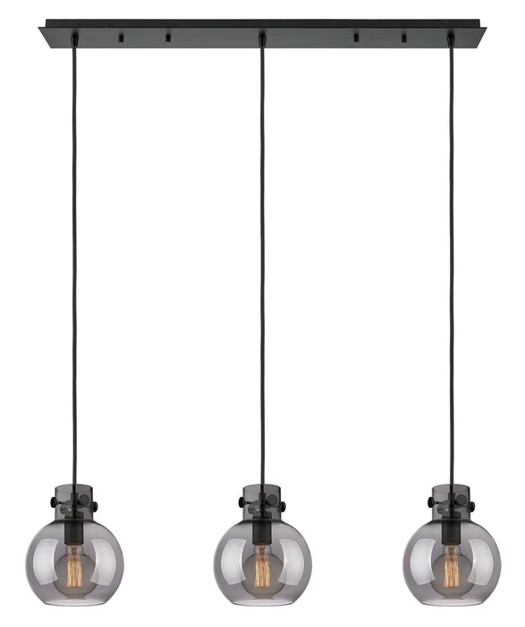 Innovations - 123-410-1PS-BK-G410-8SM - Six Light Linear Pendant - Newton - Matte Black