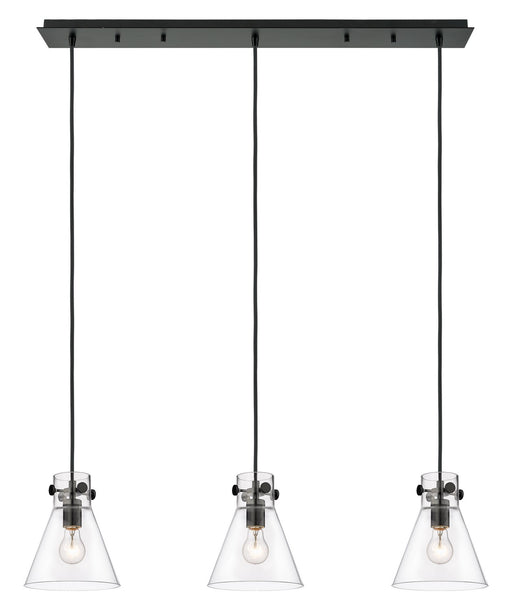 Innovations - 123-410-1PS-BK-G411-8CL - Three Light Linear Pendant - Downtown Urban - Matte Black