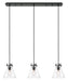 Innovations - 123-410-1PS-BK-G411-8CL - Three Light Linear Pendant - Downtown Urban - Matte Black