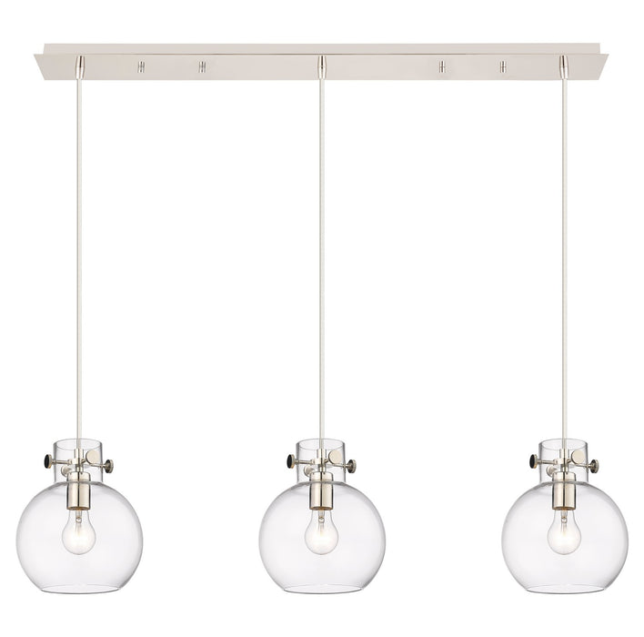 Innovations - 123-410-1PS-PN-G410-8CL - Seven Light Linear Pendant - Newton - Polished Nickel