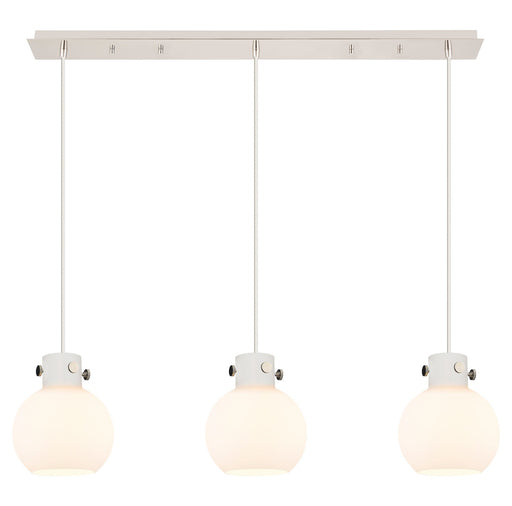Innovations - 123-410-1PS-PN-G410-8WH - Seven Light Linear Pendant - Newton - Polished Nickel
