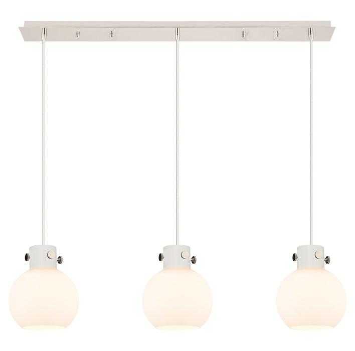 Innovations - 123-410-1PS-PN-G410-8WH - Seven Light Linear Pendant - Newton - Polished Nickel