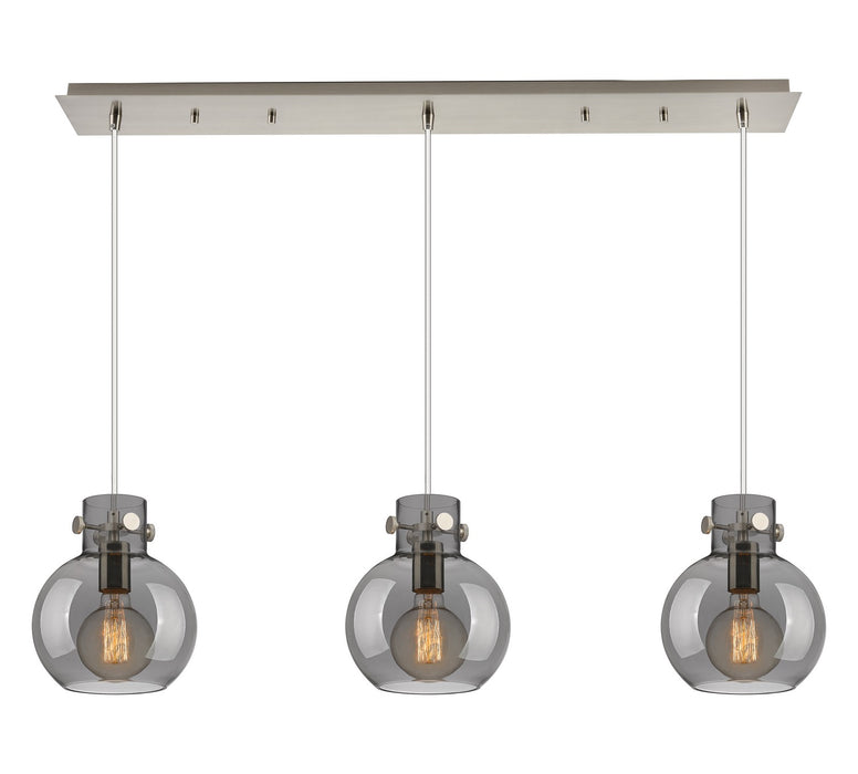 Innovations - 123-410-1PS-SN-G410-8SM - Four Light Linear Pendant - Newton - Brushed Satin Nickel