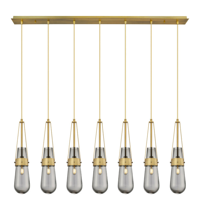 Innovations - 127-452-1P-BB-G452-4SM - LED Linear Pendant - Downtown Urban - Brushed Brass