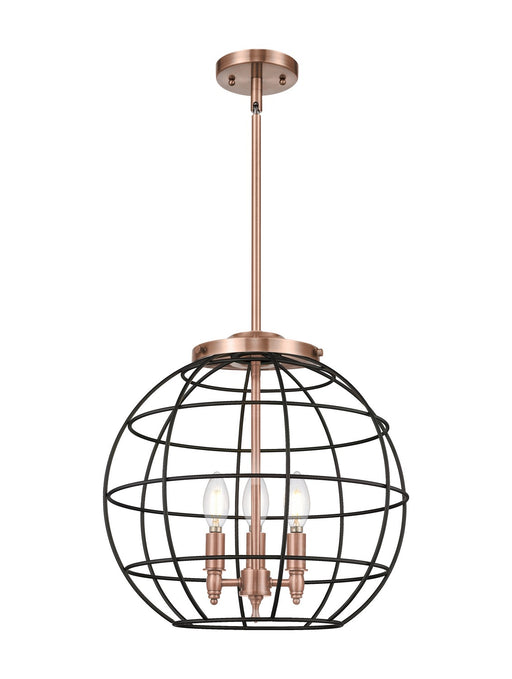 Innovations - 221-3S-AC-CE-16-BK - Three Light Pendant - Essex - Antique Copper