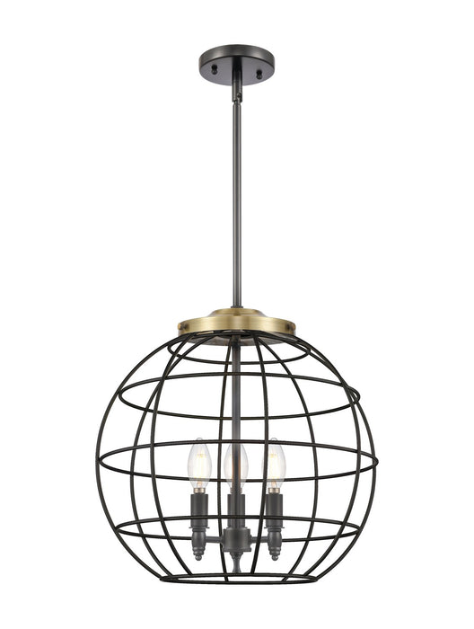 Innovations - 221-3S-BAB-CE-16-BK - Three Light Pendant - Essex - Black Antique Brass