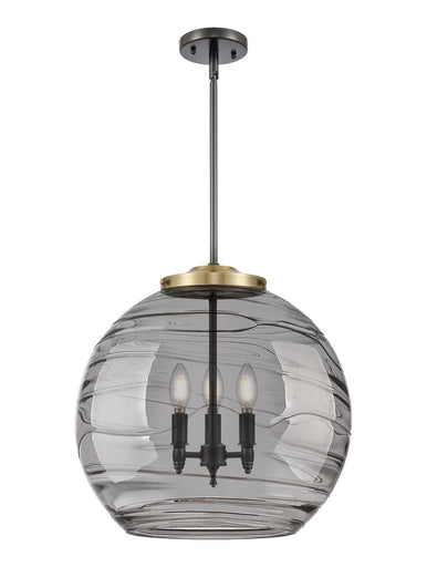 Ballston Three Light Pendant Black Antique Brass