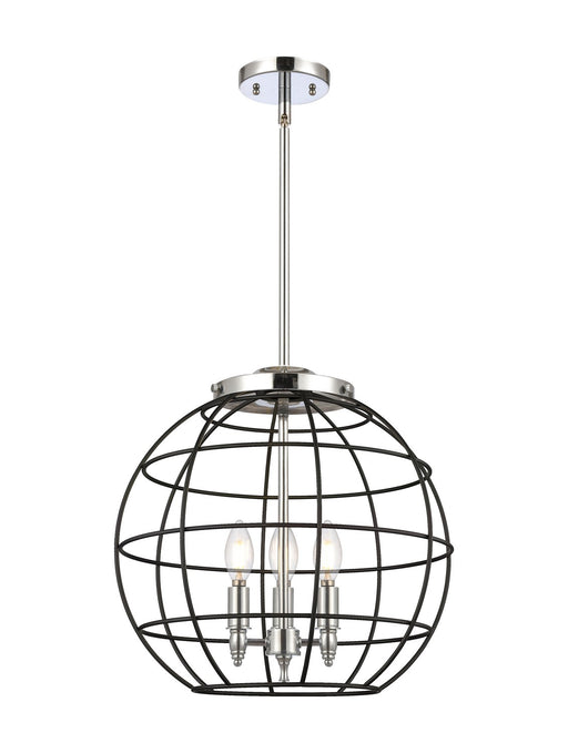 Innovations - 221-3S-PC-CE-16-BK - Three Light Pendant - Essex - Polished Chrome