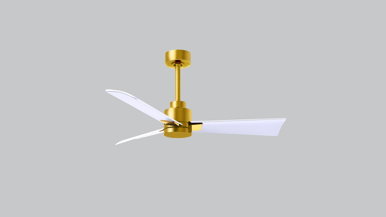 Matthews Fan Company - AK-BRBR-MWH-42 - 42 Inch Ceiling Fan - Alessandra - Brushed Brass