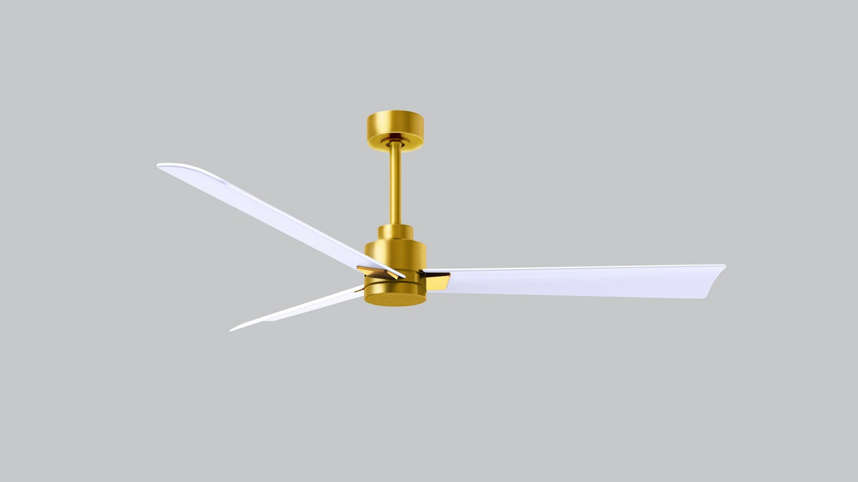 Matthews Fan Company - AK-BRBR-MWH-56 - 56 Inch Ceiling Fan - Alessandra - Brushed Brass