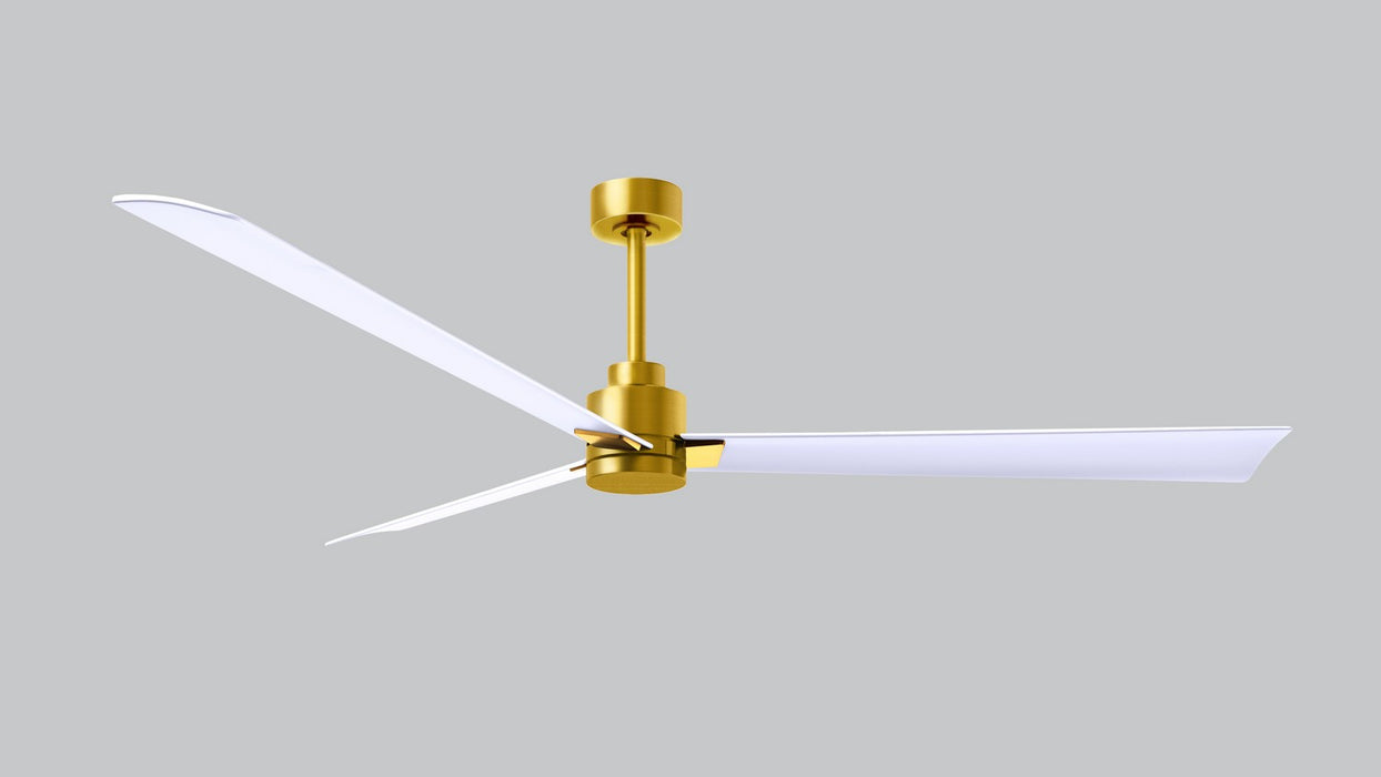 Matthews Fan Company - AK-BRBR-MWH-72 - 72 Inch Ceiling Fan - Alessandra - Brushed Brass