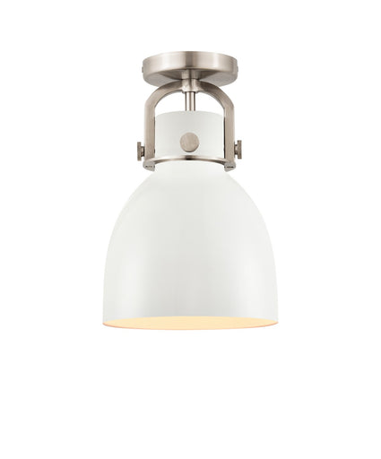 Downtown Urban One Light Flush Mount Satin Nickel