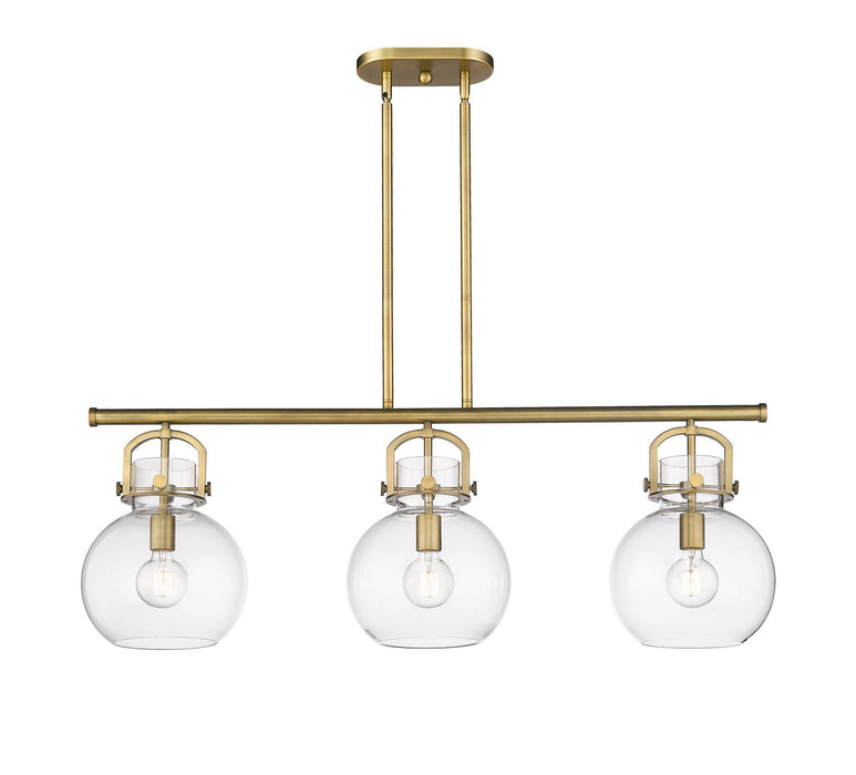 Innovations - 410-3I-BB-G410-10CL - Three Light Island Pendant - Downtown Urban - Brushed Brass