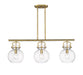 Innovations - 410-3I-BB-G410-10CL - Three Light Island Pendant - Downtown Urban - Brushed Brass