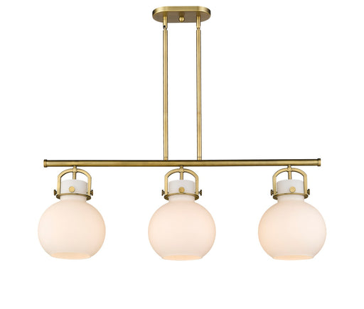 Innovations - 410-3I-BB-G410-10WH - Three Light Island Pendant - Downtown Urban - Brushed Brass