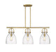 Innovations - 410-3I-BB-G412-10CL - Three Light Island Pendant - Downtown Urban - Brushed Brass