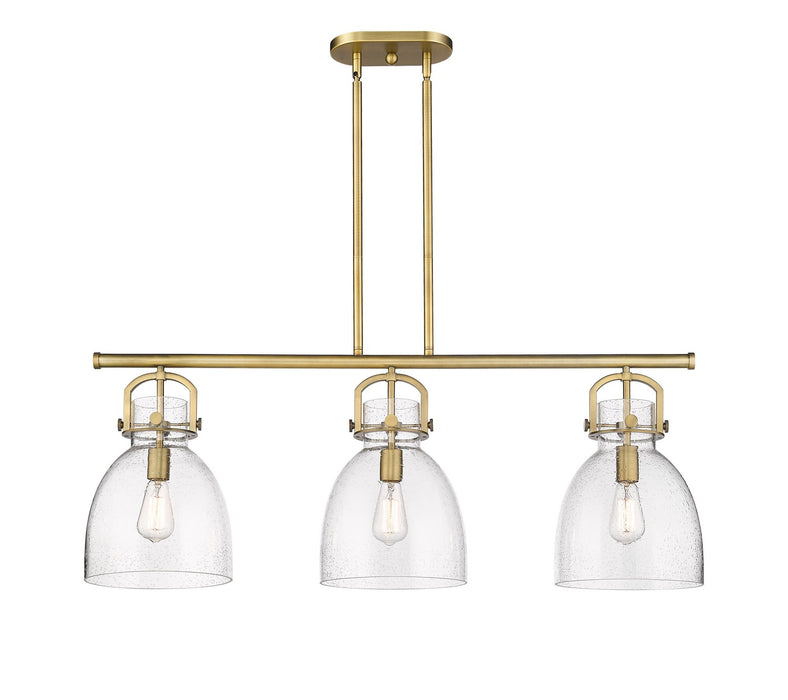 Innovations - 410-3I-BB-G412-10SDY - Three Light Island Pendant - Downtown Urban - Brushed Brass