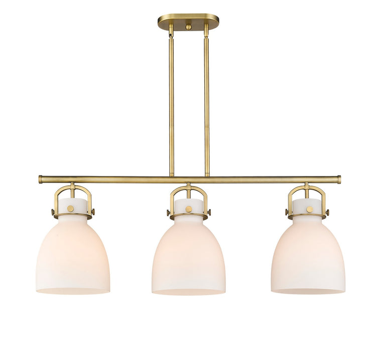 Innovations - 410-3I-BB-G412-10WH - Three Light Island Pendant - Downtown Urban - Brushed Brass