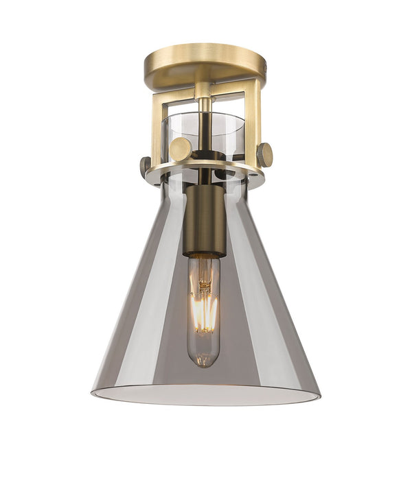 Innovations - 411-1F-BB-G411-8SM - One Light Flush Mount - Newton - Brushed Brass