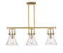 Innovations - 411-3I-BB-G411-10CL - Three Light Island Pendant - Downtown Urban - Brushed Brass