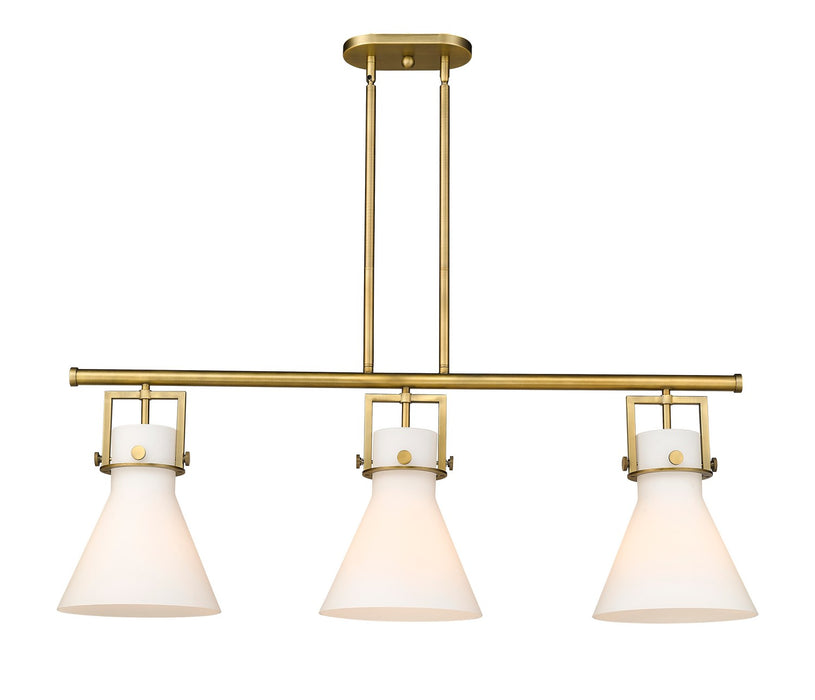 Innovations - 411-3I-BB-G411-10WH - Three Light Island Pendant - Downtown Urban - Brushed Brass