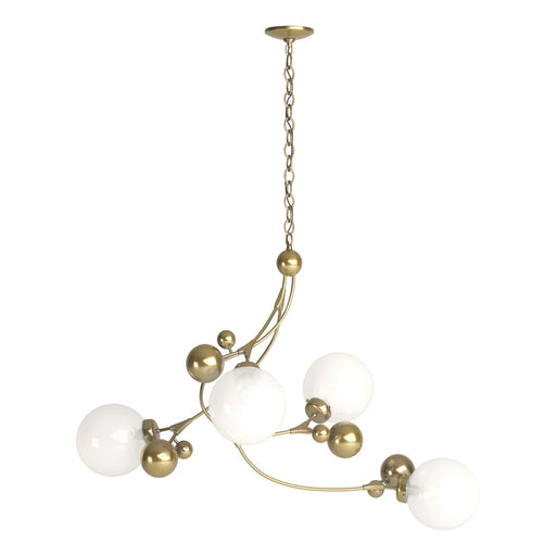 Sprig Four Light Pendant Modern Brass