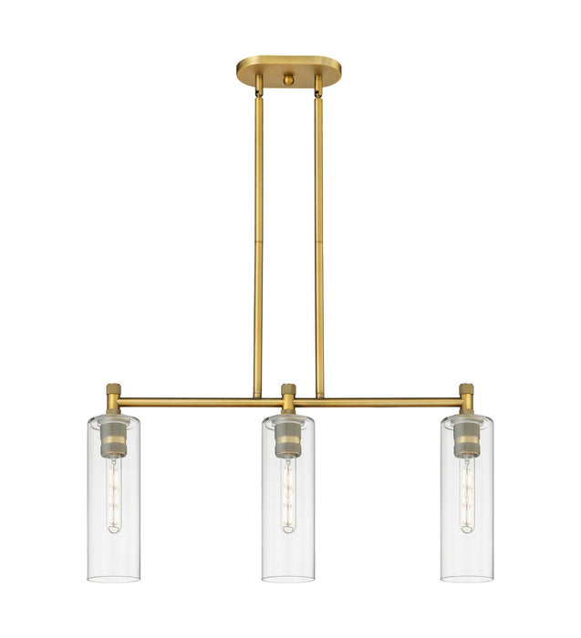 Innovations - 434-3I-BB-G434-12CL - LED Island Pendant - Downtown Urban - Brushed Brass