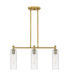 Innovations - 434-3I-BB-G434-12SDY - LED Island Pendant - Downtown Urban - Brushed Brass