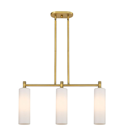 Innovations - 434-3I-BB-G434-12WH - LED Island Pendant - Downtown Urban - Brushed Brass