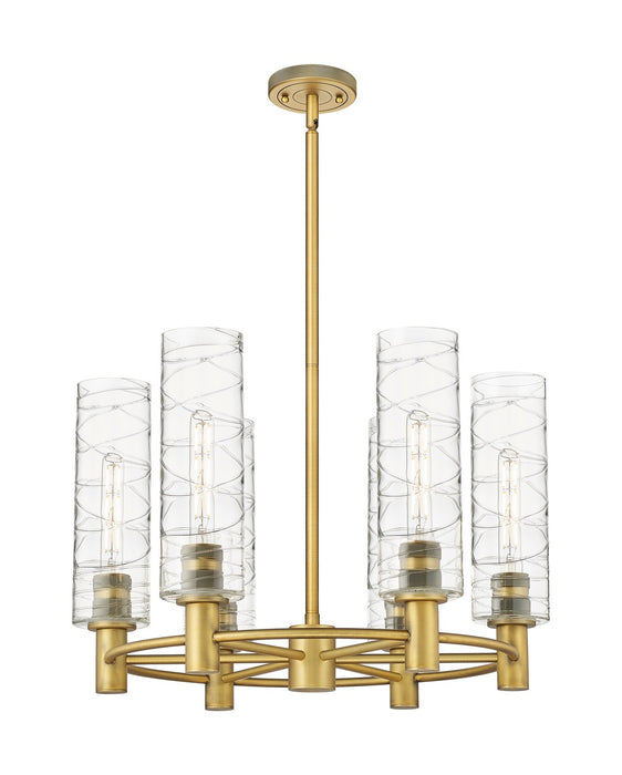 Innovations - 434-6CR-BB-G434-12DE - LED Chandelier - Downtown Urban - Brushed Brass