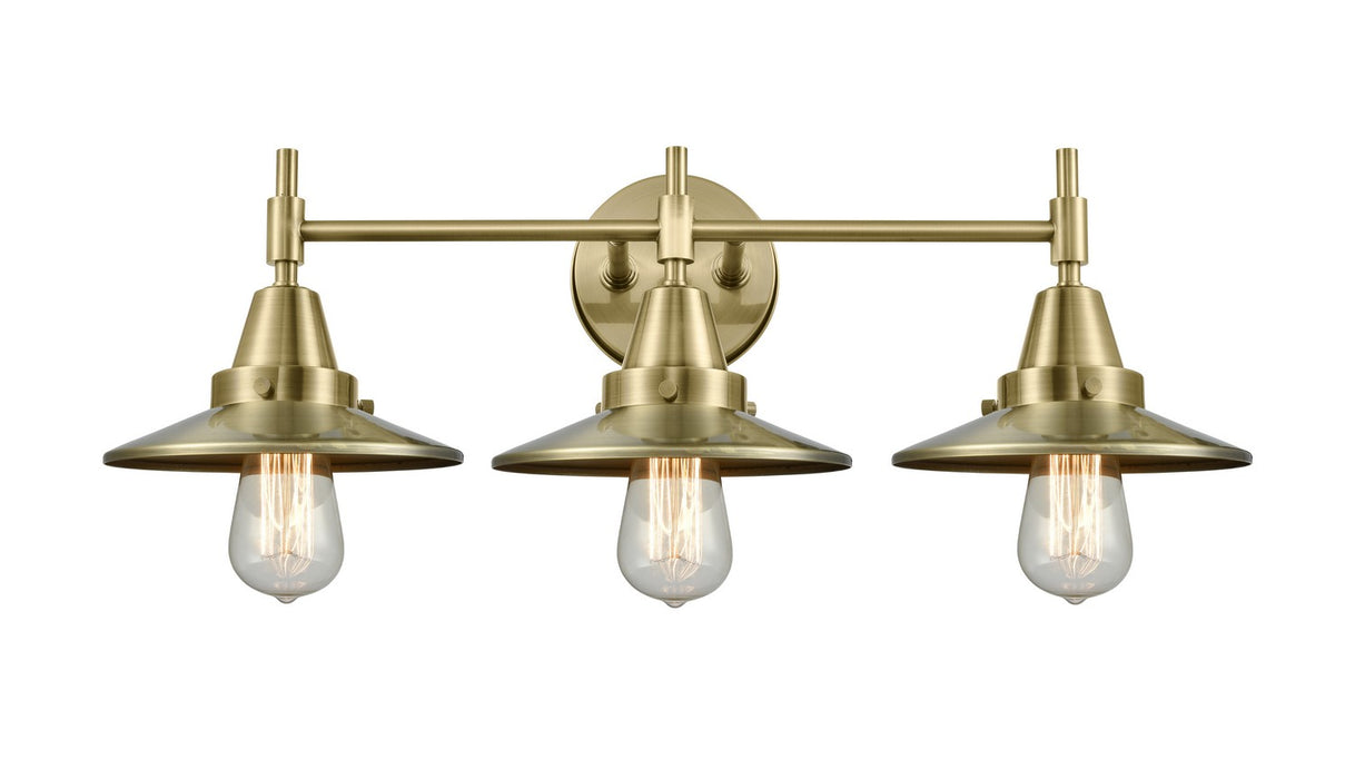 Innovations - 447-3W-AB-M4-AB - Three Light Bath Vanity - Caden - Antique Brass