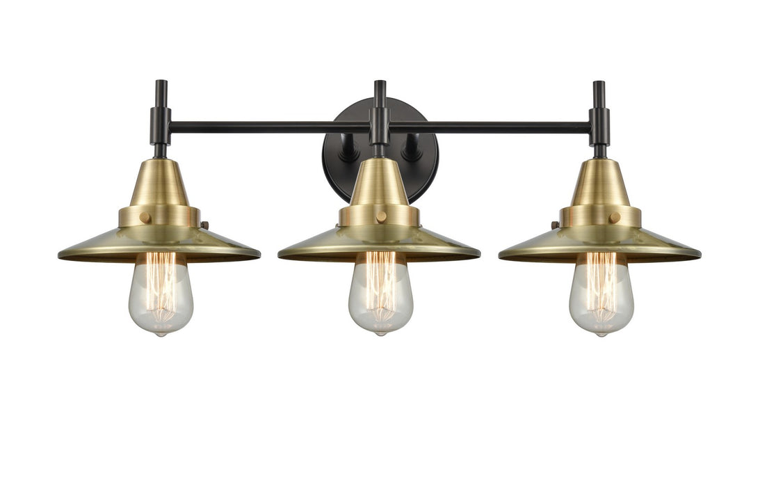 Innovations - 447-3W-BAB-M4-AB - Three Light Bath Vanity - Caden - Black Antique Brass