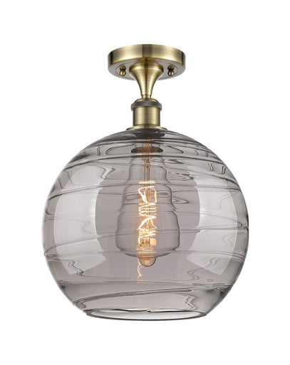 Ballston One Light Semi-Flush Mount Antique Brass