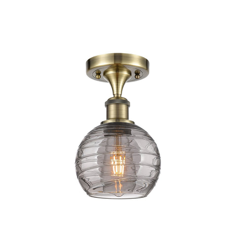 Ballston One Light Semi-Flush Mount Antique Brass