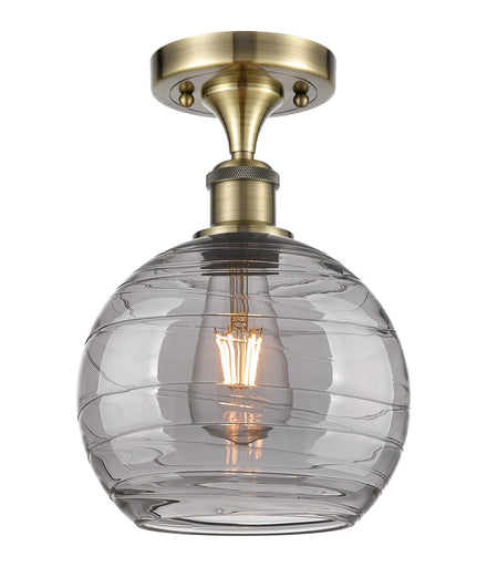 Ballston One Light Semi-Flush Mount Antique Brass