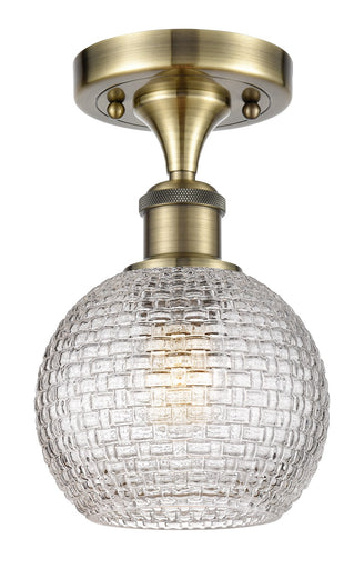 Ballston One Light Semi-Flush Mount Antique Brass
