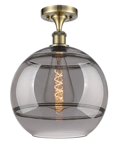 Ballston One Light Semi-Flush Mount Antique Brass