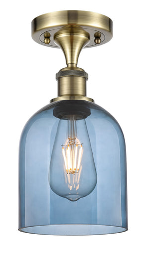 Ballston One Light Semi-Flush Mount Antique Brass