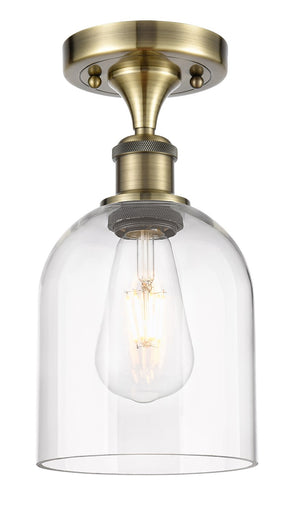 Ballston One Light Semi-Flush Mount Antique Brass